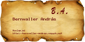 Bernvaller András névjegykártya